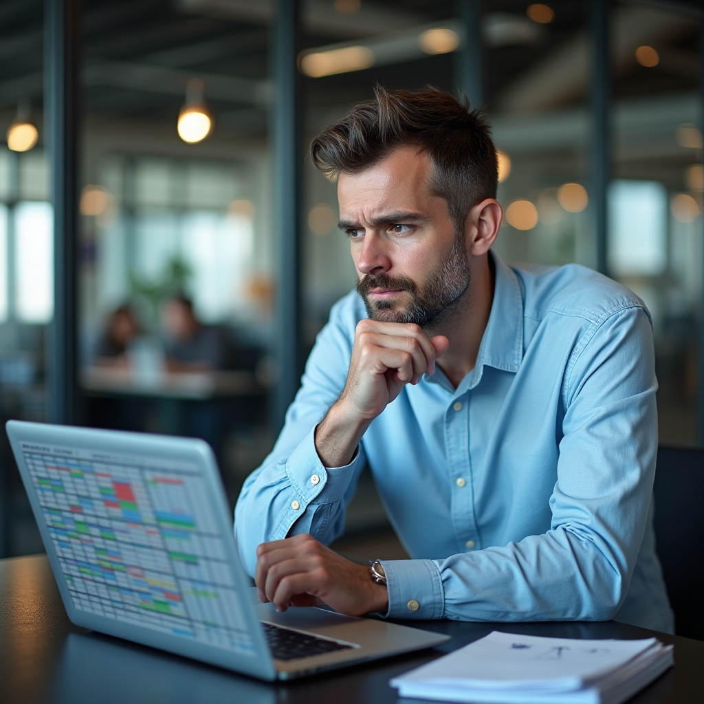 Beispiel einer unübersichtlichen Excel-Tabelle in einer Präsentation