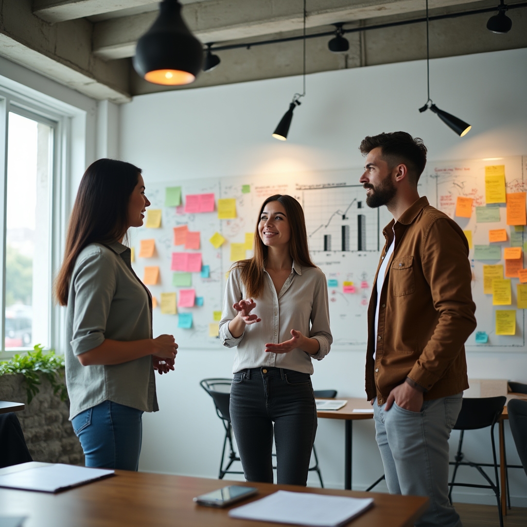 Marketing-Team bei der Datenpräsentation